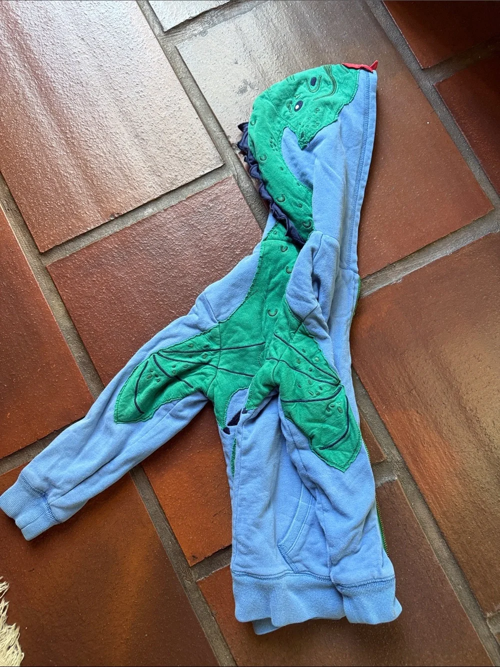 Mini Boden Blue Hoodie with dragon fleece lining 6-7y 🐉💙well loved